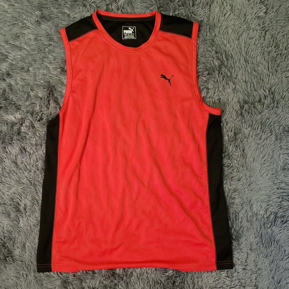Puma Light Large Red and Black  Tank Top